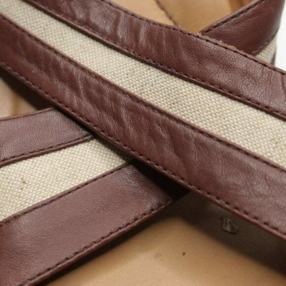 Dansko Neeci Women's Size 40 Brown & Cream Leather Wedge Slide Sandals - Picture 11 of 11